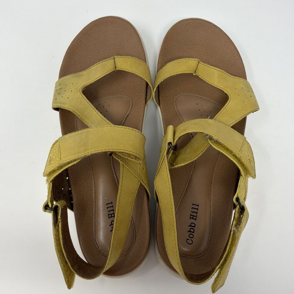 Rockport Cobb Hill Rubey Thong Slingback Sandals Women’s Size 8 Yellow Leather